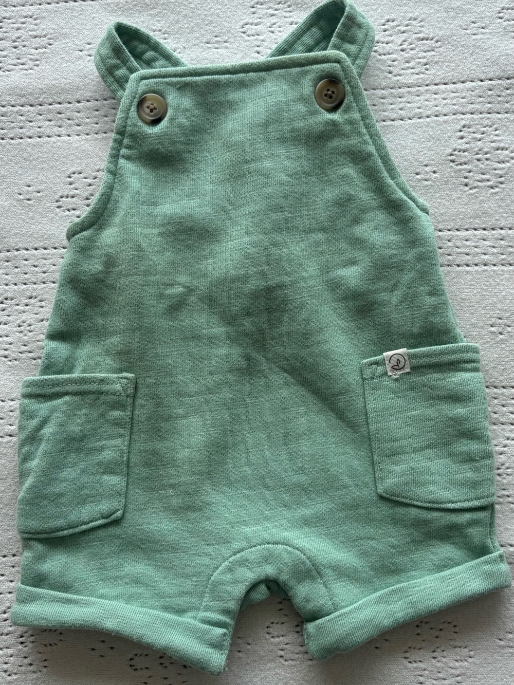 Mint Green Baby Romper Shortalls - Soft Everyday Playwear